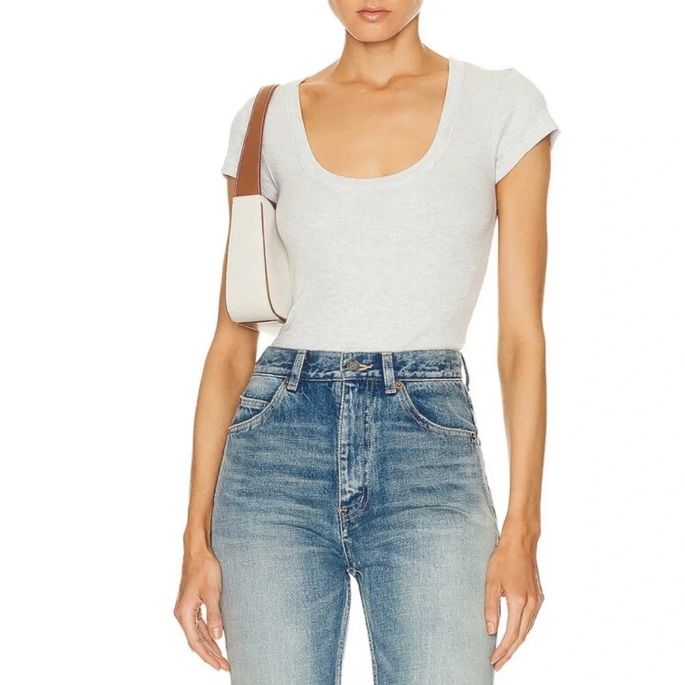 Citizens Of Humanity Lima Heather Gray Scoop Neck Tee - Picture 1 of 9